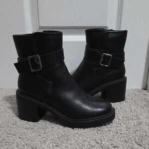 MIA Black Ankle Boots with Buckle
